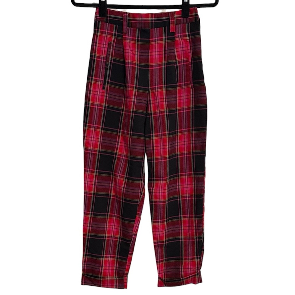 ☀️ TopShop Petite Pink and Black Plaid Pants